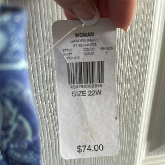 Kate Hill Blue Paisley Pants NWT 22W - Picture 5 of 8